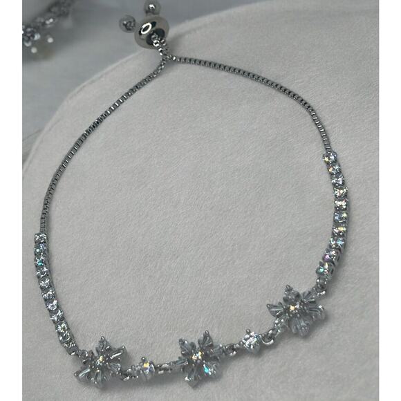 Silver Plated Bolo Bracelet Snowflake Holiday Fashion Style Elegant Trendy NEW - Picture 11 of 16